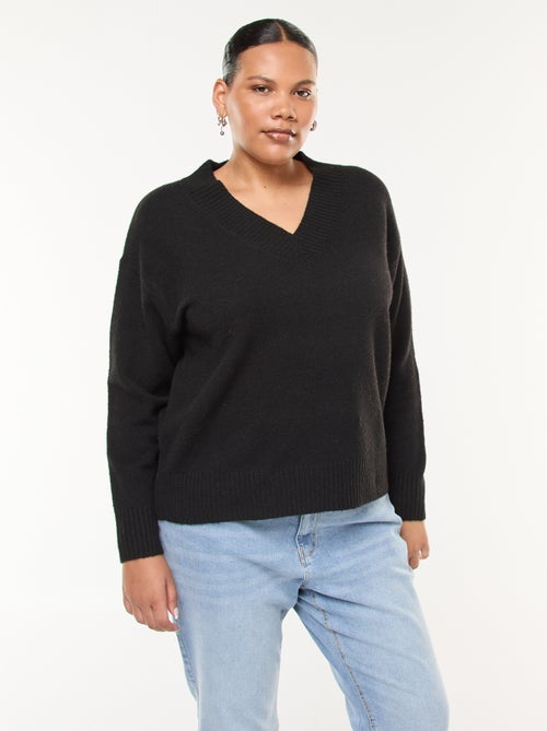 Jersey de punto grueso con cuello en V - Kiabi