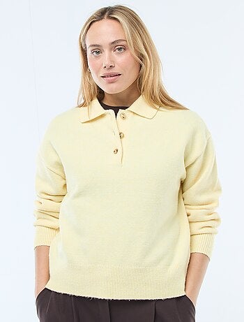 Jersey de punto grueso con cuello polo