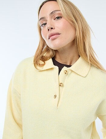 Jersey de punto grueso con cuello polo