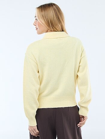 Jersey de punto grueso con cuello polo