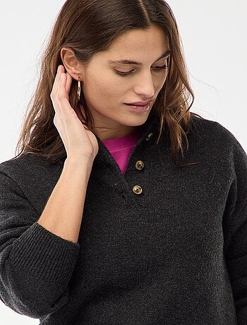 Jersey de punto grueso con cuello polo