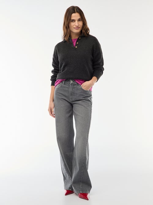 Jersey de punto grueso con cuello polo - Kiabi