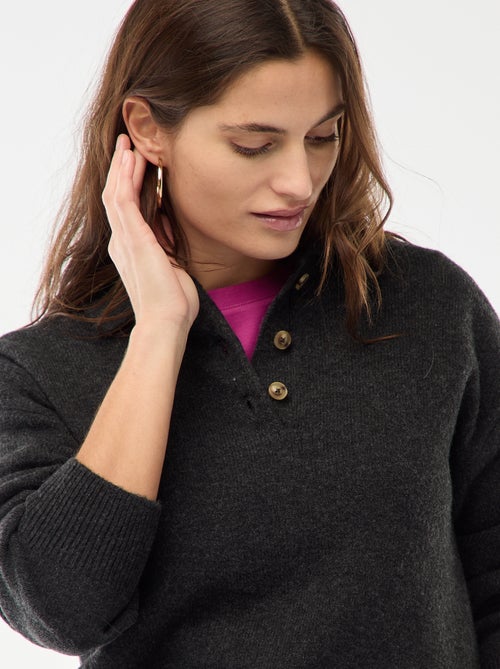 Jersey de punto grueso con cuello polo - Kiabi