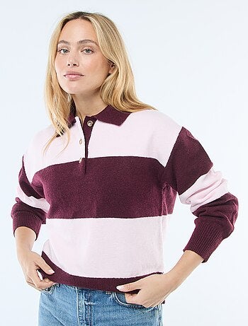 Jersey de punto grueso con cuello polo
