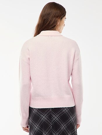 Jersey de punto grueso con cuello polo