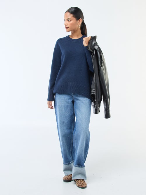 Jersey de punto grueso con cuello redondo - Kiabi