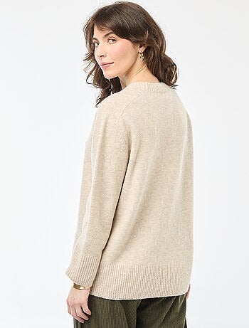 Jersey de punto grueso con cuello redondo