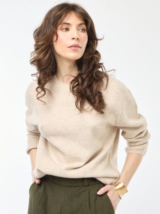 Jersey de punto grueso con cuello redondo