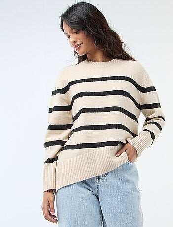 Jersey de punto grueso con cuello redondo