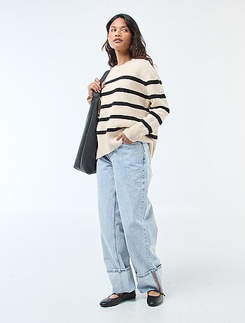 Jersey de punto grueso con cuello redondo