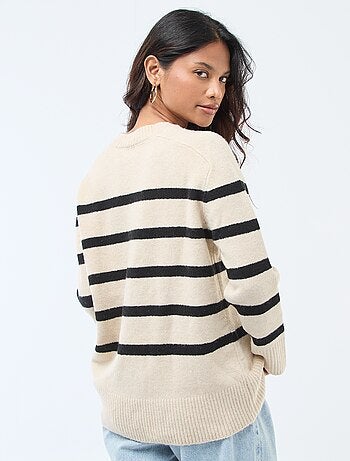 Jersey de punto grueso con cuello redondo