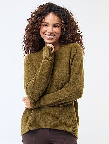 Jersey de punto grueso con cuello redondo