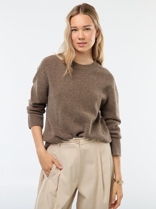 Jersey de punto grueso con cuello redondo - Kiabi