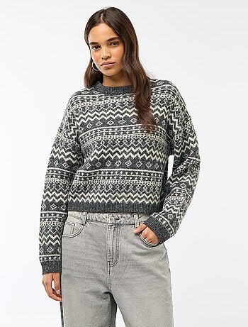Jersey de punto grueso con cuello redondo