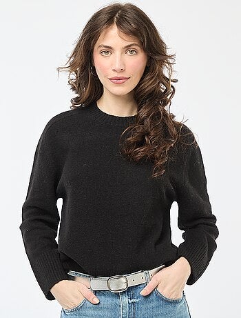 Jersey de punto grueso con cuello redondo