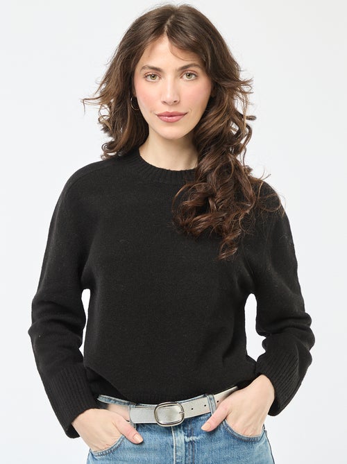 Jersey de punto grueso con cuello redondo - Kiabi