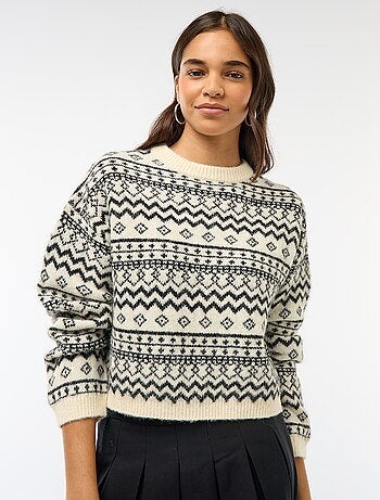 Jersey de punto grueso con cuello redondo