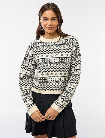 Jersey de punto grueso con cuello redondo