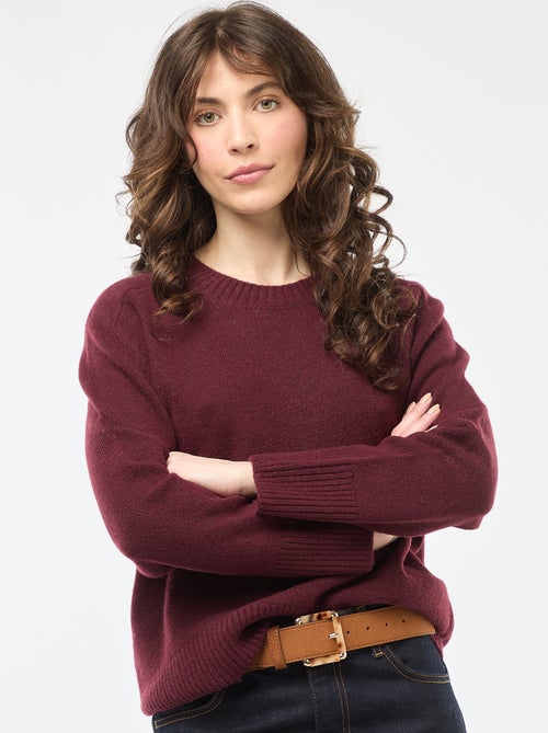Jersey de punto grueso con cuello redondo - Kiabi
