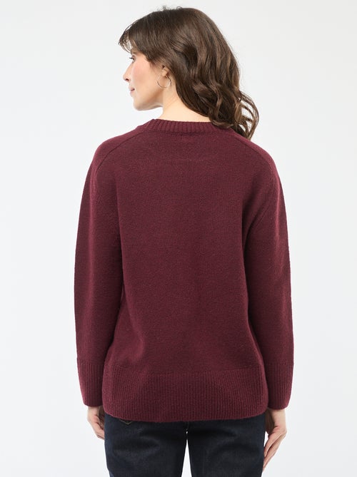 Jersey de punto grueso con cuello redondo - Kiabi