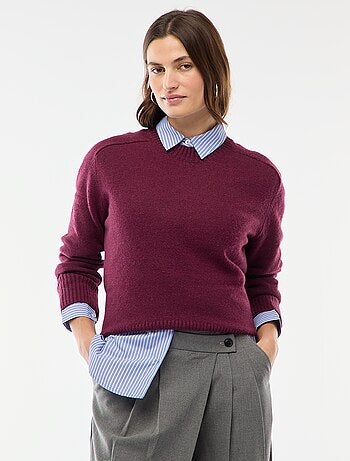 Jersey de punto grueso con cuello redondo