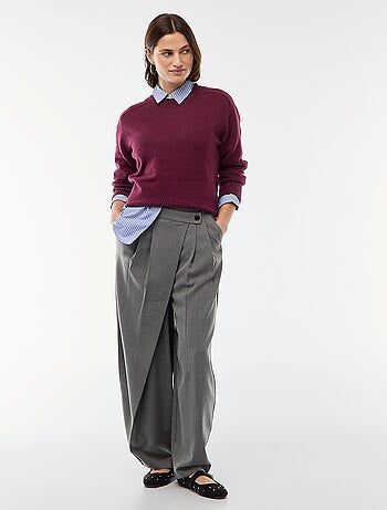Jersey de punto grueso con cuello redondo