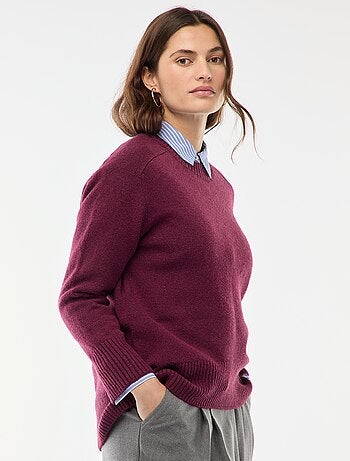 Jersey de punto grueso con cuello redondo