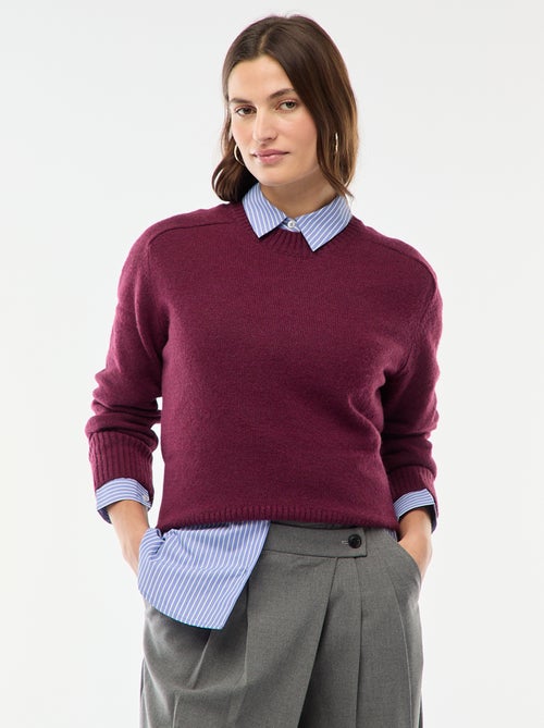 Jersey de punto grueso con cuello redondo - Kiabi