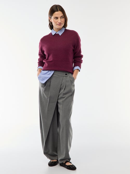 Jersey de punto grueso con cuello redondo - Kiabi