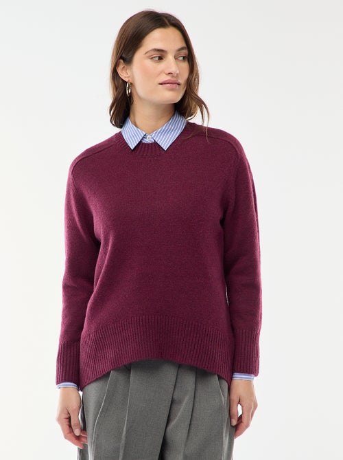 Jersey de punto grueso con cuello redondo - Kiabi