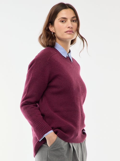 Jersey de punto grueso con cuello redondo - Kiabi