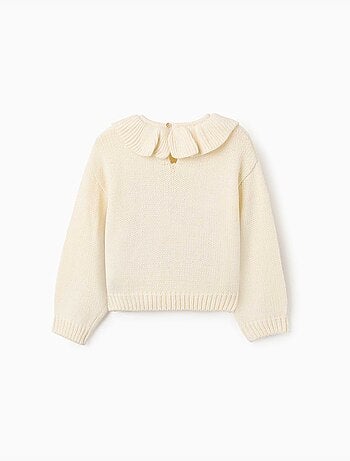 Jersey de punto grueso con flores bordadas