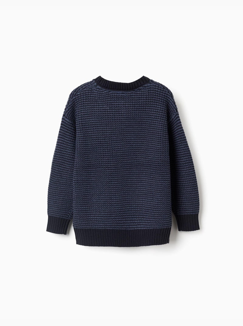 Jersey de punto grueso con hombros caídos Azul oscuro - Kiabi