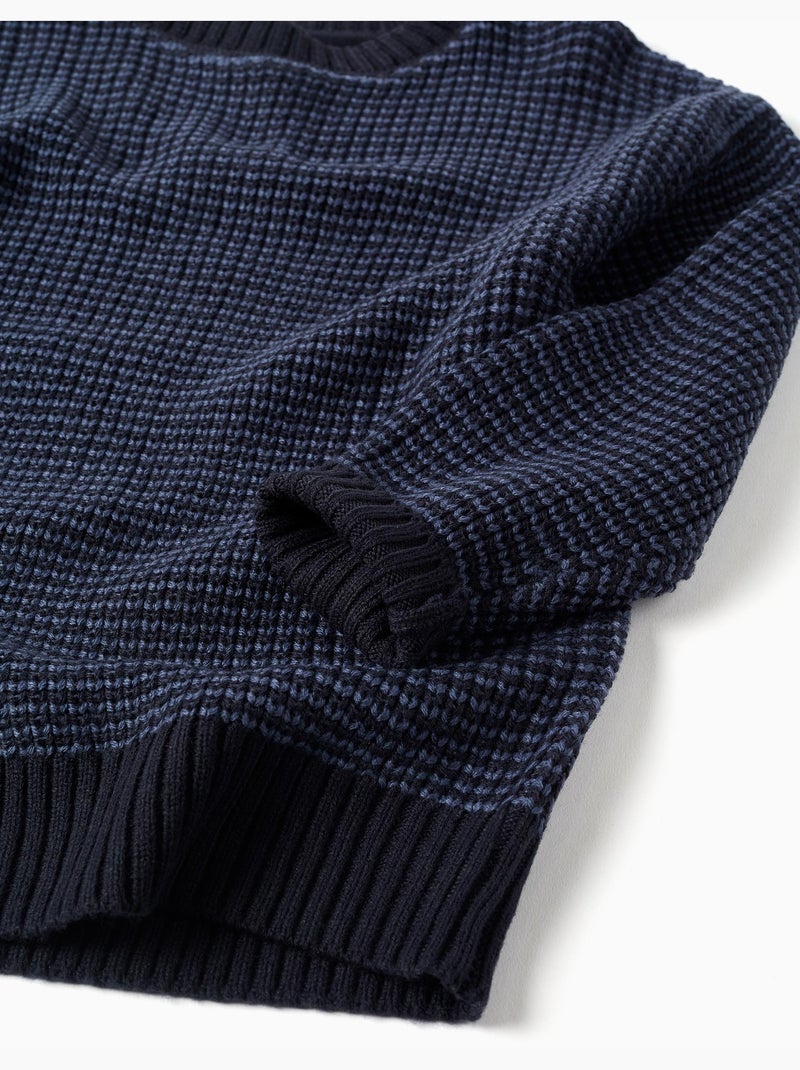 Jersey de punto grueso con hombros caídos Azul oscuro - Kiabi