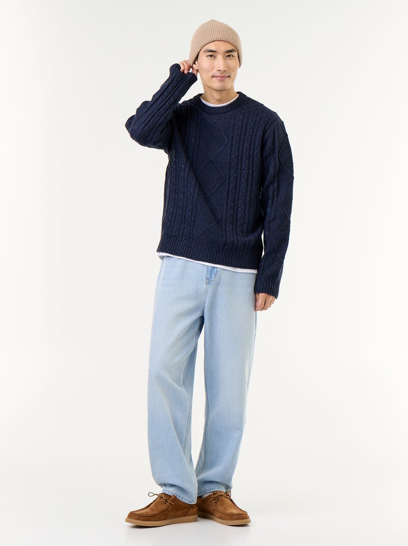 Jersey de punto grueso con ochos Azul - Kiabi