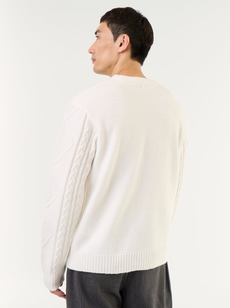 Jersey de punto grueso con ochos Blanco - Kiabi