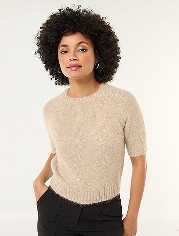 Jersey de punto grueso de manga corta