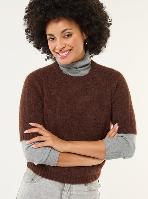 Jersey de punto grueso de manga corta - Kiabi