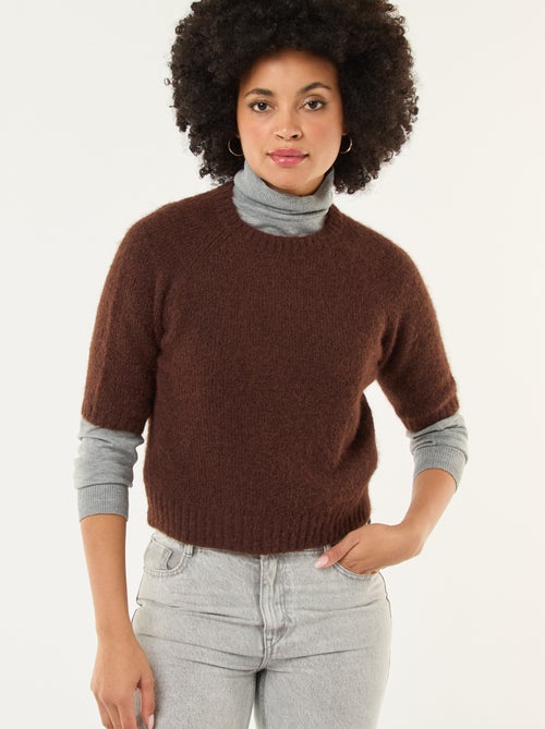 Jersey de punto grueso de manga corta - Kiabi