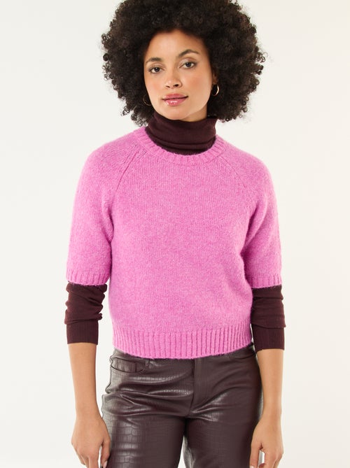 Jersey de punto grueso de manga corta - Kiabi