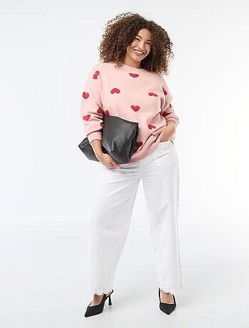 Jersey de punto grueso estampado de corazones