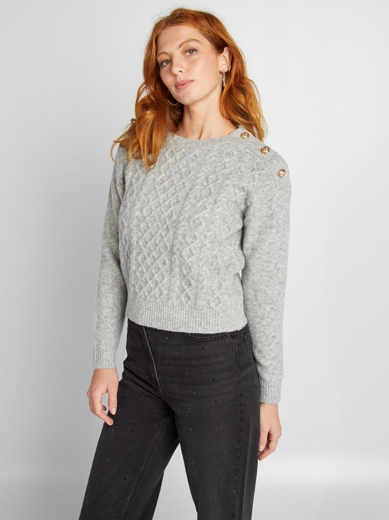 Jersey de punto grueso GRIS - Kiabi