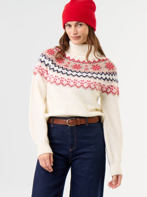 Jersey de punto grueso jacquard - Kiabi
