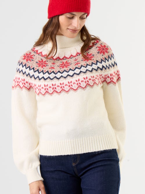 Jersey de punto grueso jacquard - Kiabi