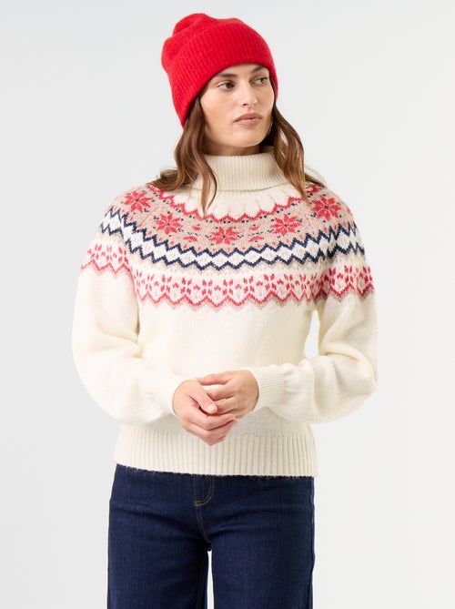 Jersey de punto grueso jacquard 'Navidad' - Kiabi Jersey de punto grueso jacquard 'Navidad' - Kiabi
