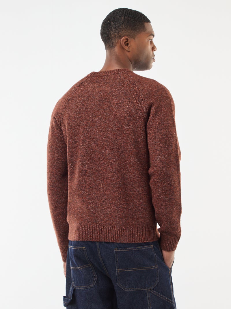Jersey de punto grueso liso Marron - Kiabi