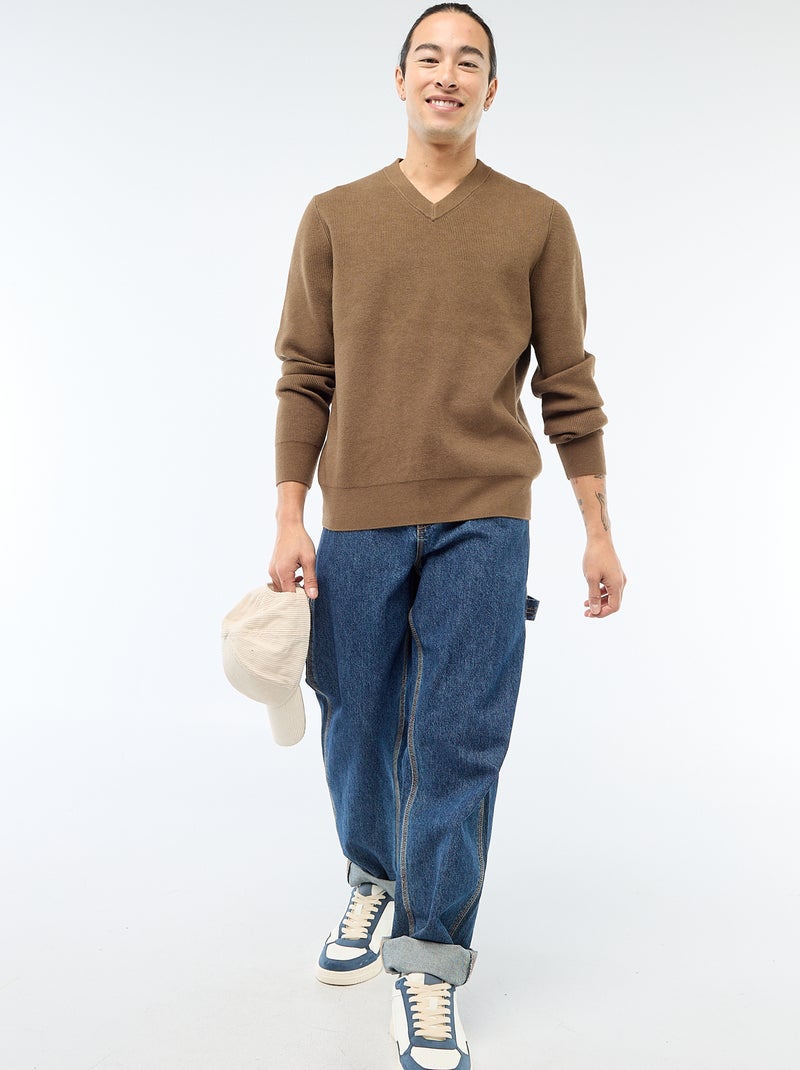 Jersey de punto grueso Marron - Kiabi