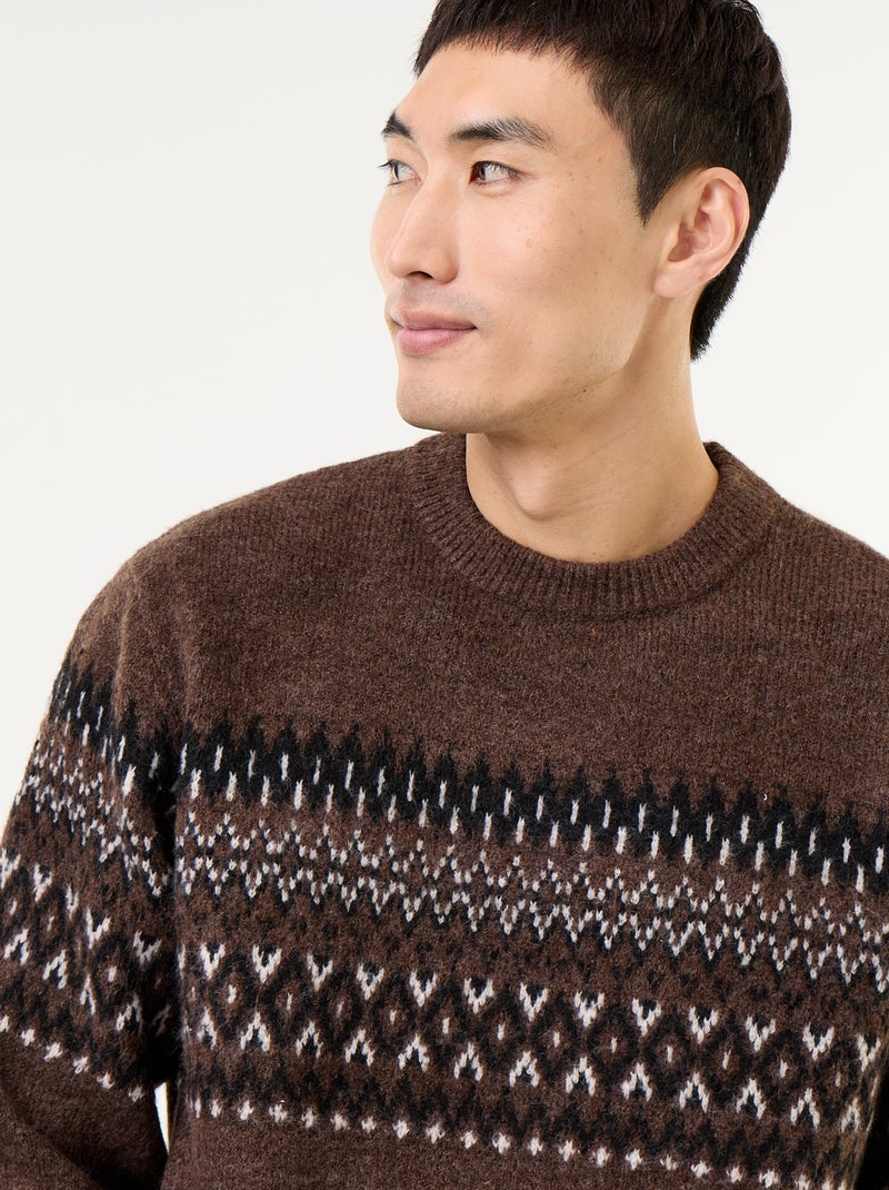 Jersey de punto grueso Marron - Kiabi
