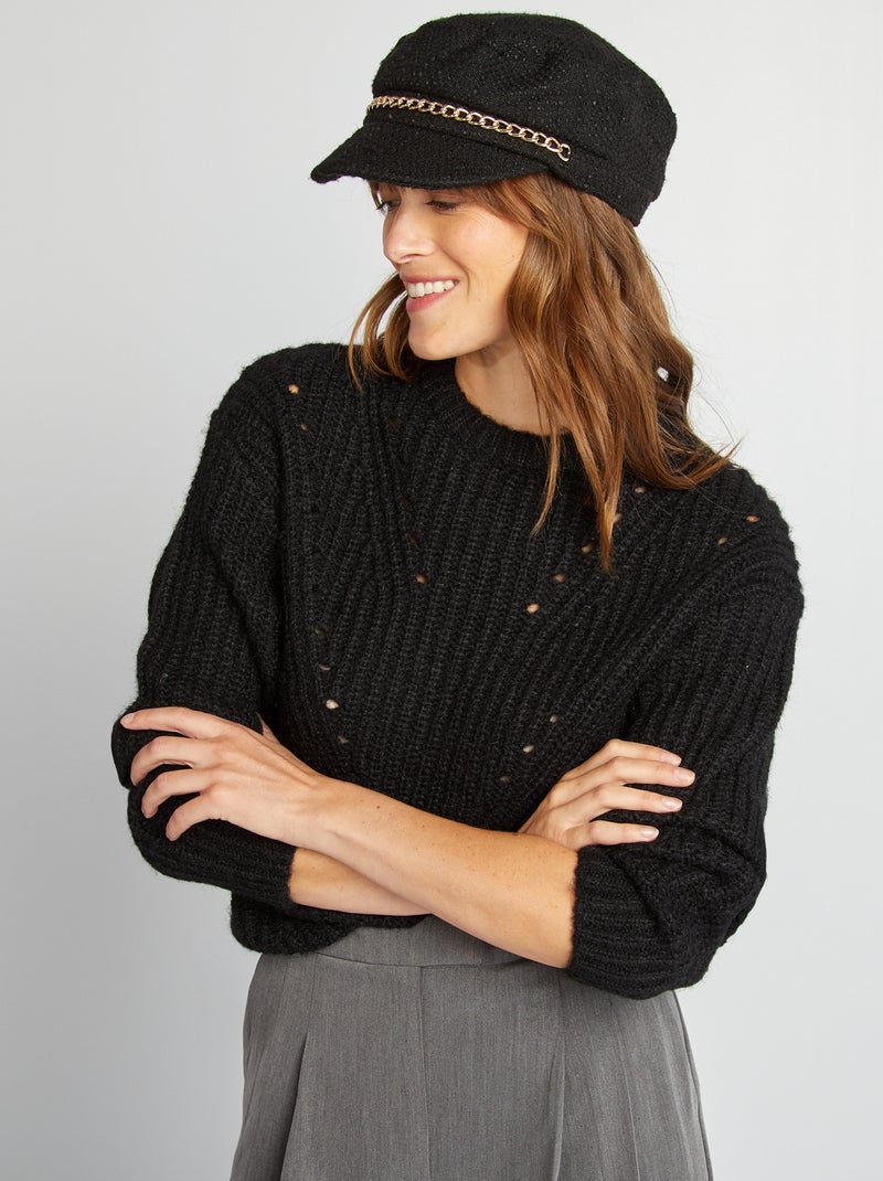 Jersey de punto grueso negro - Kiabi