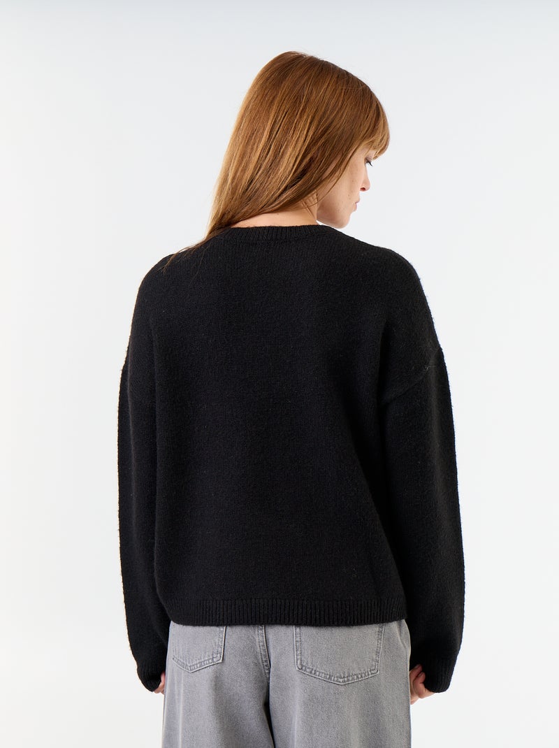 Jersey de punto grueso Negro - Kiabi